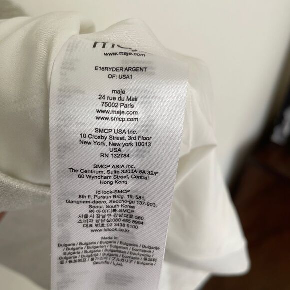 New Maje sleeveless dress Ivory/ Shimmer Mini side zipper Dress Small S 1 - Picture 7 of 8